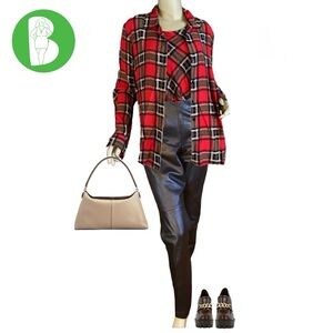 ILYSE HART LTD ORANGE & OLIVE TWIN SHIRT SET NWT (M)